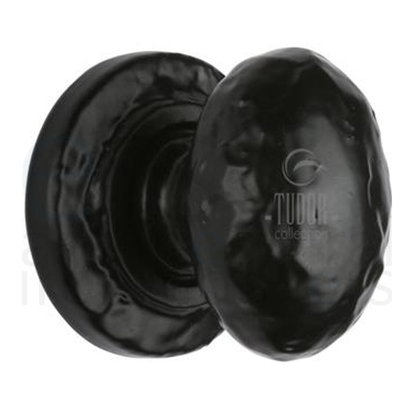 TC534 38 • 38 x 35mm • Antique Black Iron • Heritage Brass Oval Antique Cabinet Knob